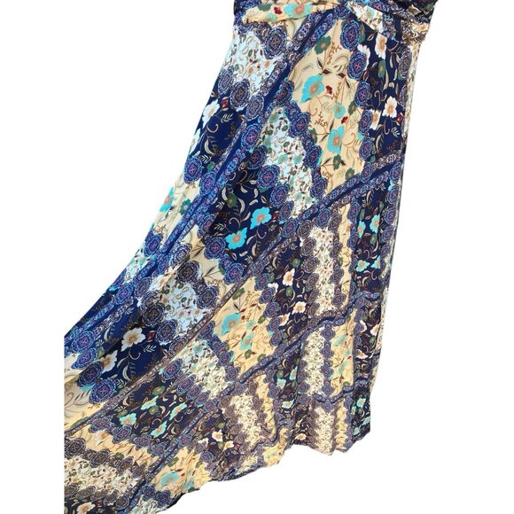 Women's Anthropologie Navy Floral Maxi Dress Size L Boho Dreamy Abel the Label - Picture 5 of 9
